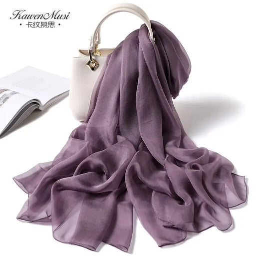 Fimtariah Summer Silk Scarf for Women – Lightweight Long Foulard Femme
