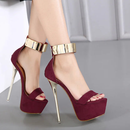 Fashion Fetish: 16CM Platform High Heels with Ankle Covers for Women