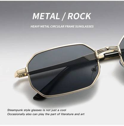 Classic Narrow Metal Sunglasses – Sleek Rectangle Design for Men & Women