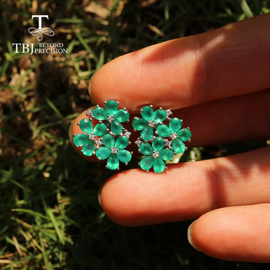Romantic Bloom – 925 Silver Earrings with Natural Gemstones