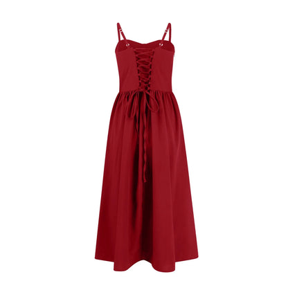 Sexy Sleeveless A-Line Dress for Women – Mid-Length Feminine Summer Style