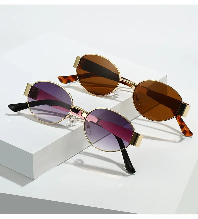 Unisex Fashion Metal Frame Sunglasses – Stylish Designer UV400 Shades