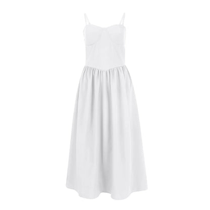 Sexy Sleeveless A-Line Dress for Women – Mid-Length Feminine Summer Style