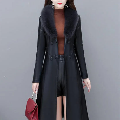 Floed Thier Autumn Winter PU Leather Jacket – Slim-Fit Motorcycle Fashion for Women
