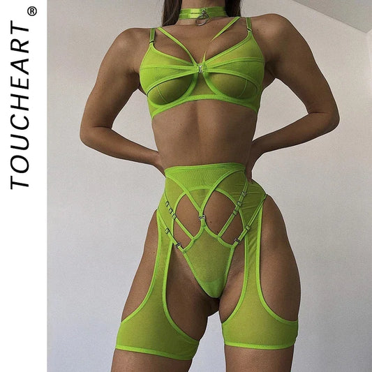 Toucheart Micro Mesh Sexy Bra & Garter Set – Statement Intimates
