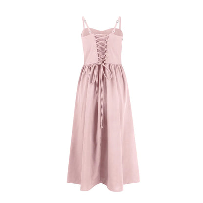 Sexy Sleeveless A-Line Dress for Women – Mid-Length Feminine Summer Style