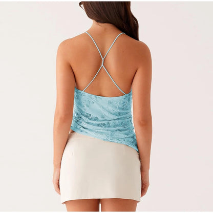 Sparkling Floral Embroidery Party Dress – Sexy Backless Mini Gown for Women