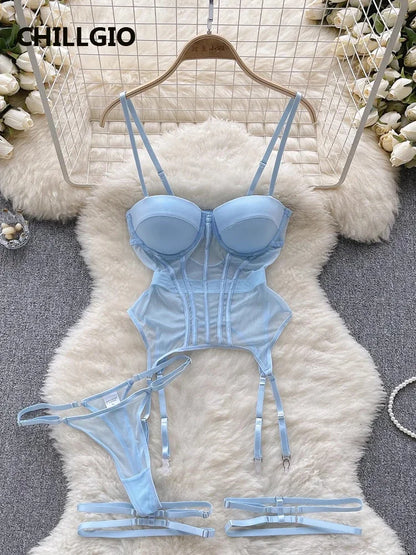 Women’s Erotic Mesh Underwire Bra & Panty Set – CHILLGIO Intimates