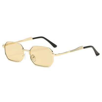 Classic Narrow Metal Sunglasses – Sleek Rectangle Design for Men & Women
