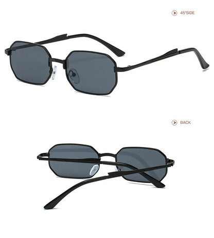 Classic Narrow Metal Sunglasses – Sleek Rectangle Design for Men & Women