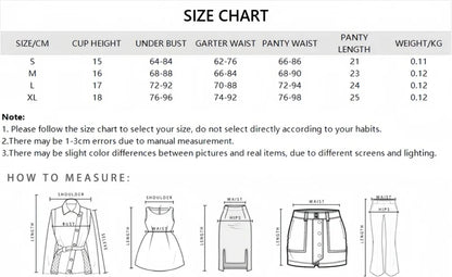 Women’s Luxury Embroidery Lingerie Set – 4Pcs Erotic See-Through Garter Intimate Kit