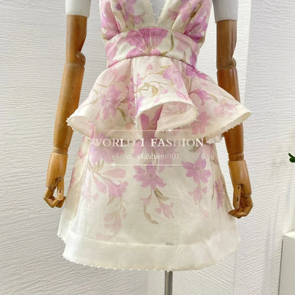 Rosy Days – Pink Violet Sleeveless Ruffle Dress