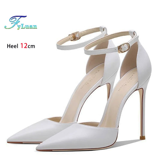 Spring Summer Fashion Sheepskin Heels – Women’s Buckle Strap Sandals (6–12cm)