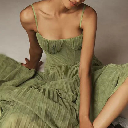 Women's Sexy Strapless Zip-Up Long Dress – Summer Casual A-Line Style