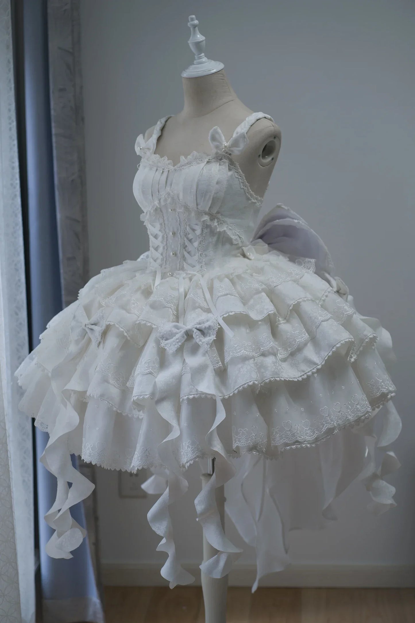 Sweet Lolita Suspender Dress – Short Flower JSK for Weddings & Special Occasions
