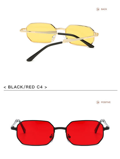 Classic Narrow Metal Sunglasses – Sleek Rectangle Design for Men & Women