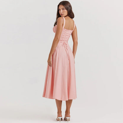 2025 Suninheart Summer Dress – Floral Print, Lace-Up, and Breezy Elegance