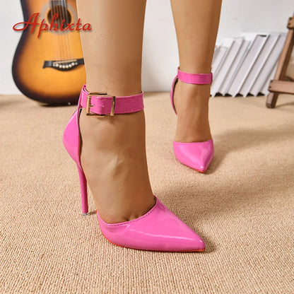 Elegant Ankle-Wrap Party Heels – Aphixta Plus Size Stilettos