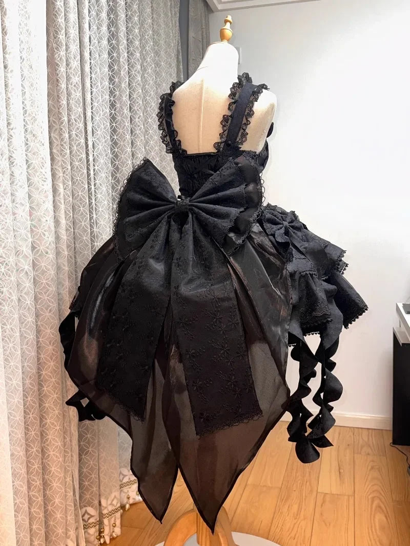 Sweet Lolita Suspender Dress – Short Flower JSK for Weddings & Special Occasions