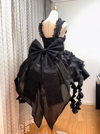 Sweet Lolita Suspender Dress – Short Flower JSK for Weddings & Special Occasions