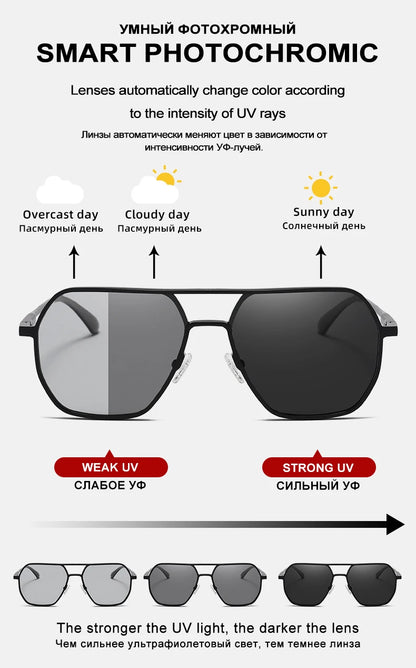 Unisex Aluminum Chameleon Sunglasses – CLLOIO Polarized UV Protection Eyewear