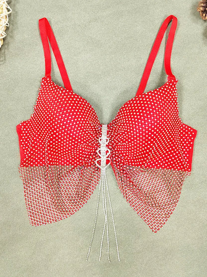 Women’s Sensual Lace Strap Vest – Form-Fitting V-Ne Gathered Lingerie