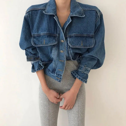 Sexy Y2K Style Denim Shirt Jacket – Cropped Street Fashion for Women
