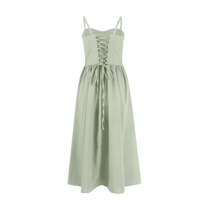 Sexy Sleeveless A-Line Dress for Women – Mid-Length Feminine Summer Style