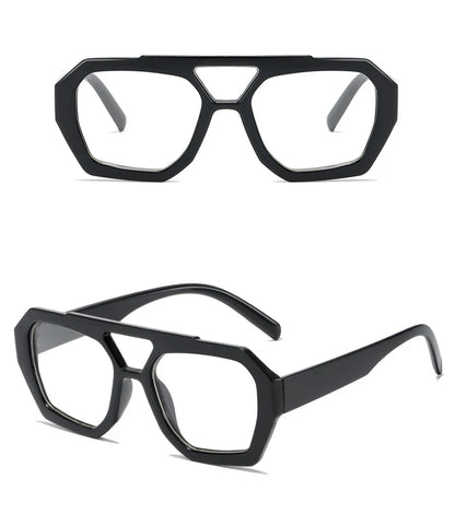 VintEdge Luxe – Square Sunglasses with Double Bridge Design