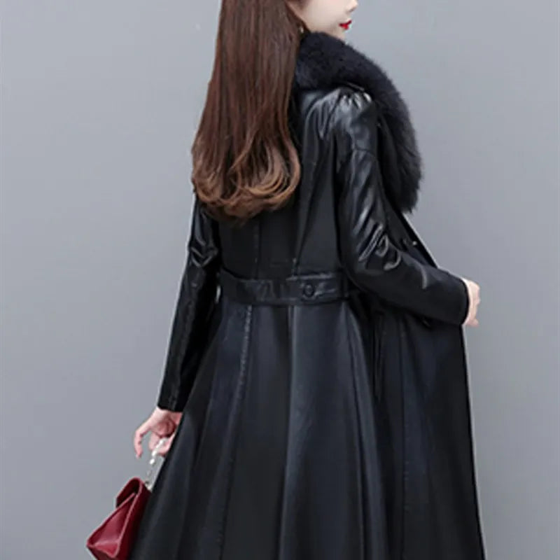 Floed Thier Autumn Winter PU Leather Jacket – Slim-Fit Motorcycle Fashion for Women