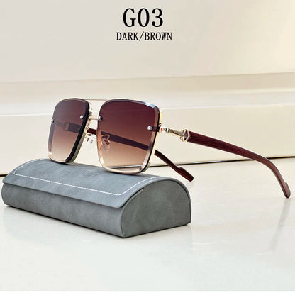 Retro Square Designer Sunglasses for Men – Wooden Frame Sun Lentes