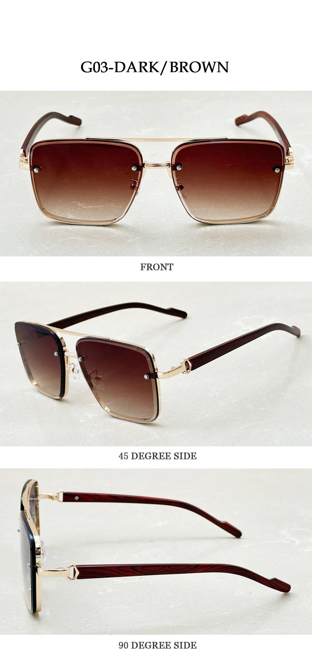 Retro Square Designer Sunglasses for Men – Wooden Frame Sun Lentes