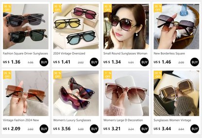 Vintage Big Square Sunglasses – Unisex Half-Metal Frame UV400 Fashion Shades
