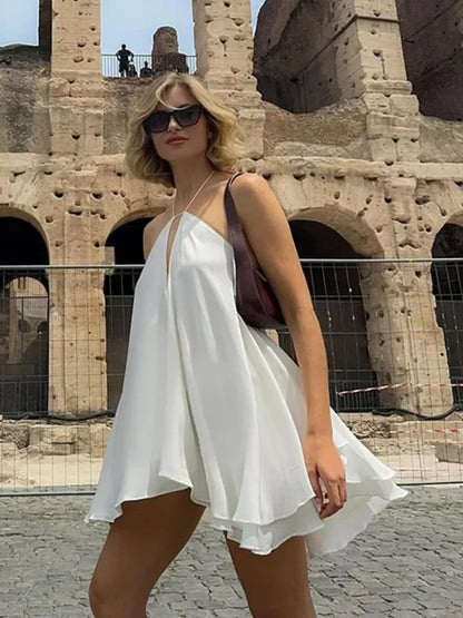 High Street Summer Vestido – Chic Sleeveless Off-Shoulder Dress 2025