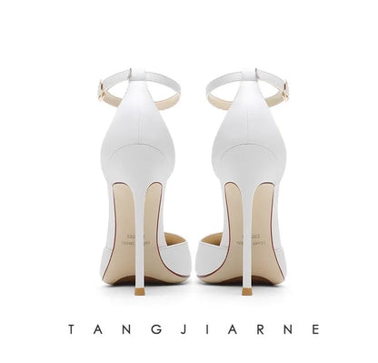 Spring Summer Fashion Sheepskin Heels – Women’s Buckle Strap Sandals (6–12cm)