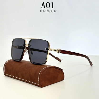 Trendy Vintage Square Sunglasses for Men & Women – Luxe Steampunk Style