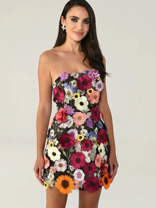Retro Elegance: Women’s 2025 Floral Embroidery Bodycon Party Dress