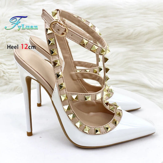 Bold Rivet Stiletto Heels – Summer Party Pumps in 8CM/10CM/12CM