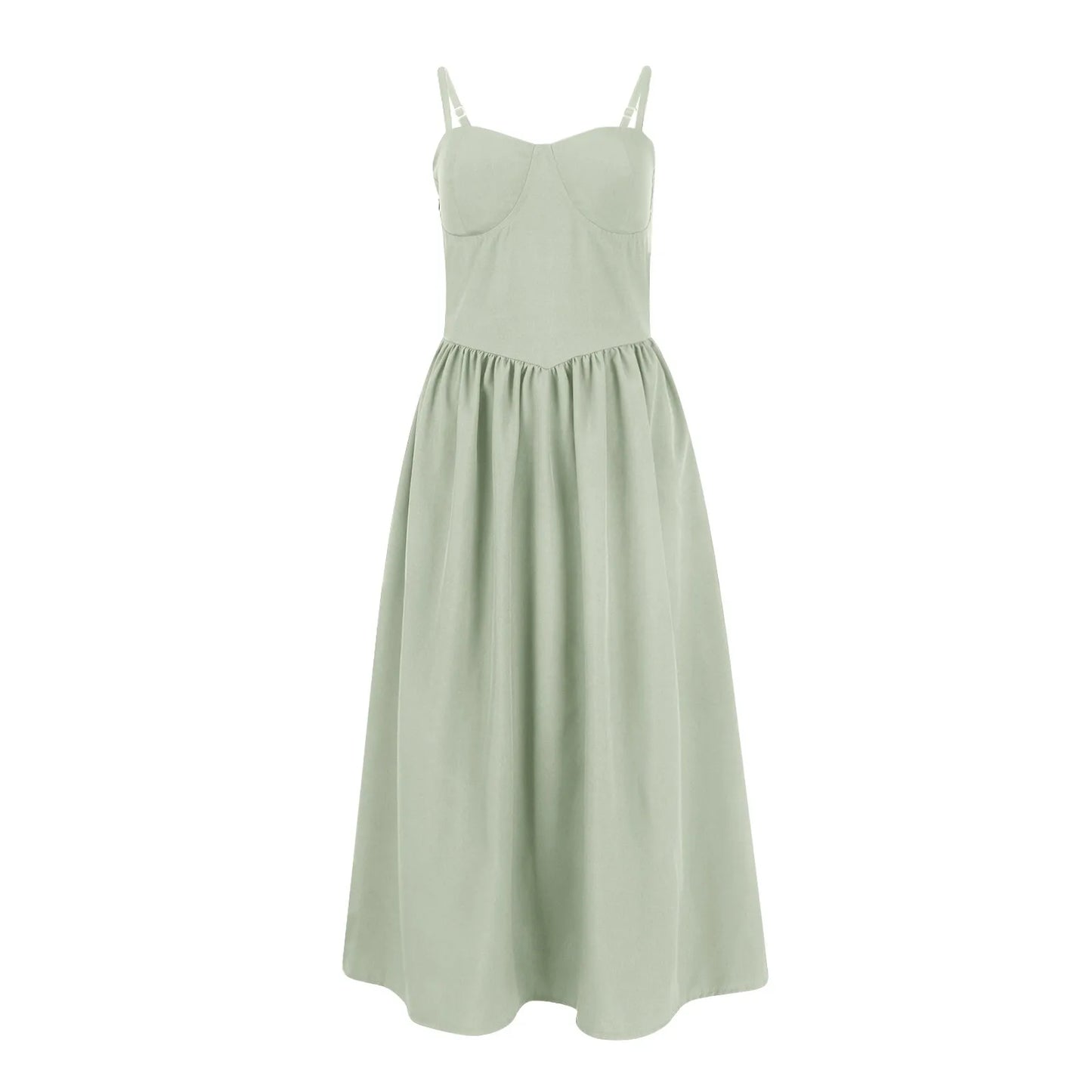 Sexy Sleeveless A-Line Dress for Women – Mid-Length Feminine Summer Style
