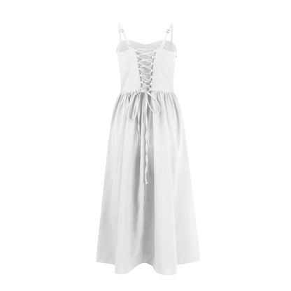 Sexy Sleeveless A-Line Dress for Women – Mid-Length Feminine Summer Style
