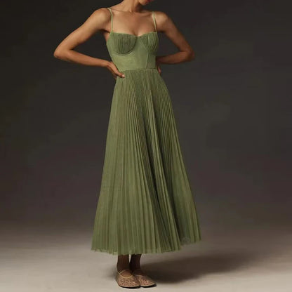 Women's Sexy Strapless Zip-Up Long Dress – Summer Casual A-Line Style