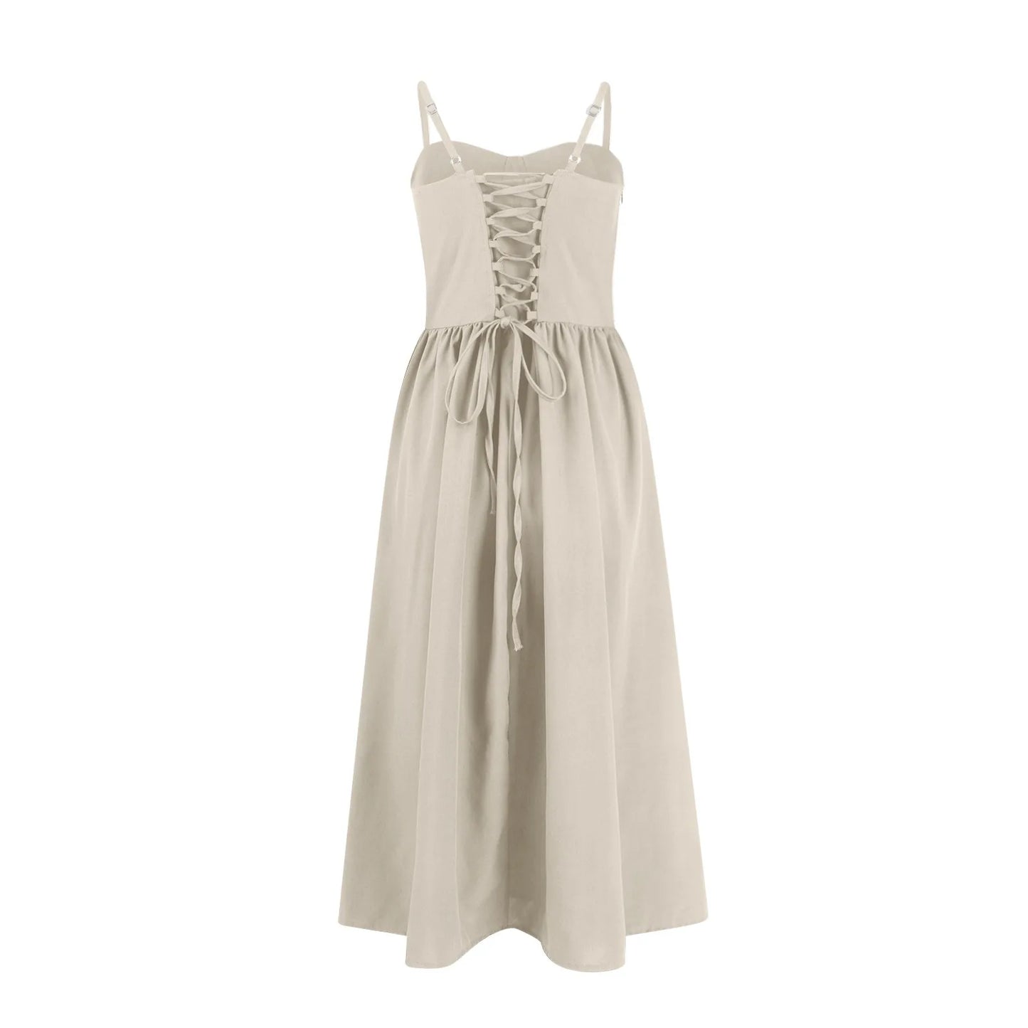 Sexy Sleeveless A-Line Dress for Women – Mid-Length Feminine Summer Style