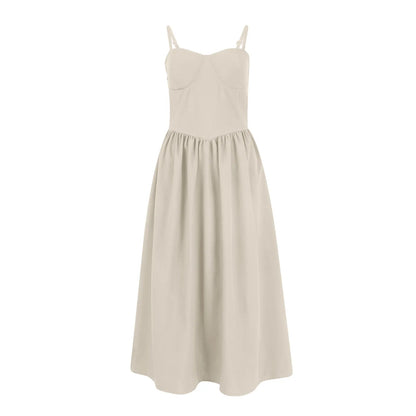Sexy Sleeveless A-Line Dress for Women – Mid-Length Feminine Summer Style