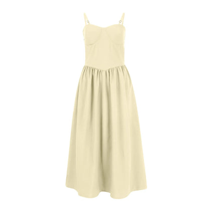 Sexy Sleeveless A-Line Dress for Women – Mid-Length Feminine Summer Style