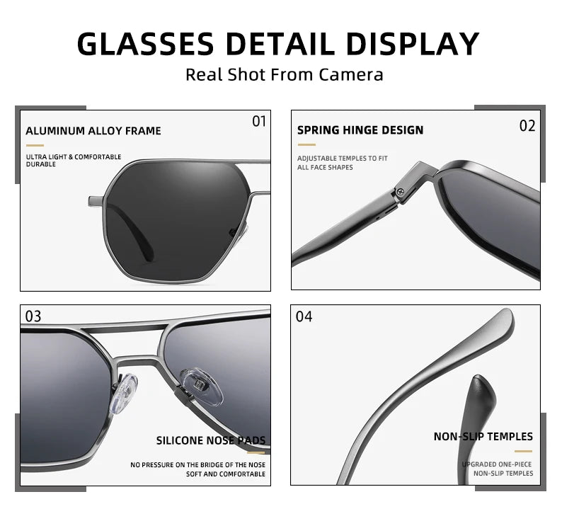 Unisex Aluminum Chameleon Sunglasses – CLLOIO Polarized UV Protection Eyewear