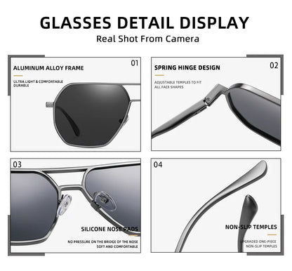 Unisex Aluminum Chameleon Sunglasses – CLLOIO Polarized UV Protection Eyewear
