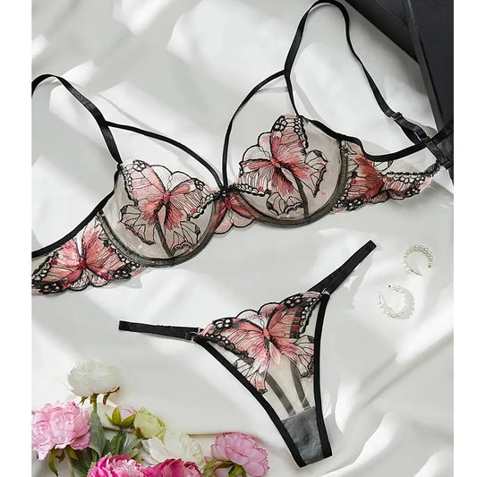 Attractive Embroidery Lingerie Set – Romantic & Sexy Intimate Wear