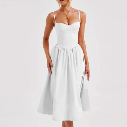 Sexy Sleeveless A-Line Dress for Women – Mid-Length Feminine Summer Style