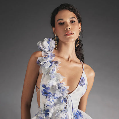 Chic in Bloom – French Style Halter Cake Skirt Dress