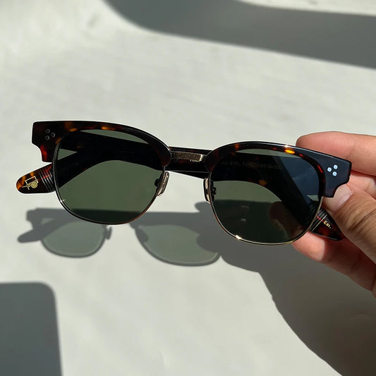 Luxury Square TINIF Sunglasses – Retro Half-Rim Design for Men & Women